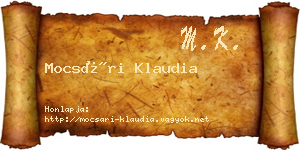 Mocsári Klaudia névjegykártya