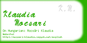 klaudia mocsari business card