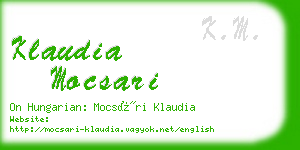klaudia mocsari business card
